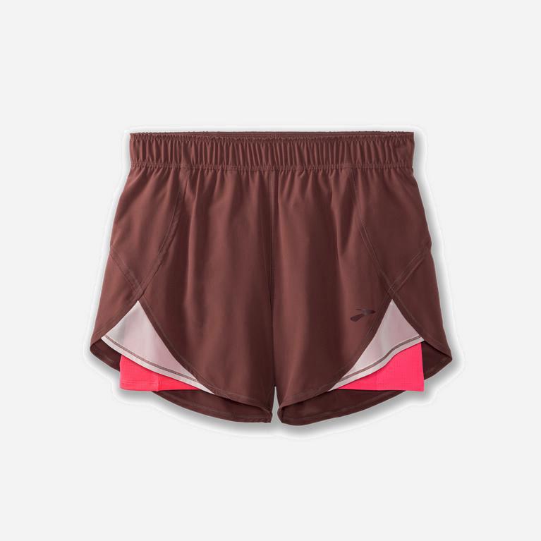 Brooks Chaser 5 Australia - Women's Running Shorts - Burgundy/Terracotta/Rosewater (417083-ITJ)